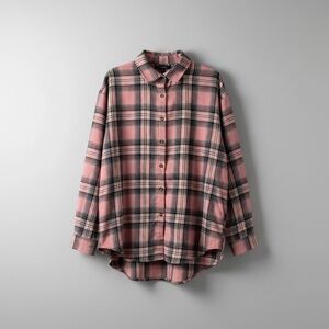 Women's Pink Plaid Button Down Shirt
